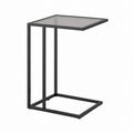 Beistelltisch Sofatisch Schwarz Stahl Rauchglas rechteckig 45 x 30 x 60 cm