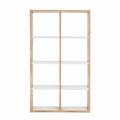 Standregal Bücherregal Natur Weiß Massivholz und MDF rechteckig 100 x 30 x 180 cm