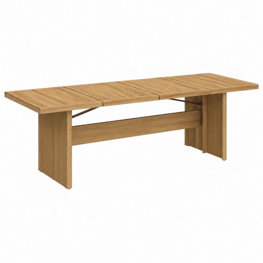 Ausziehbarer Gartentisch aus massivem Teakholz Natur 180-240 x 100 x 75 cm