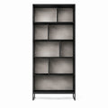 Bücherregal Schwarz Stahl und MDF Rechteckig 80 x 30 x 200 cm