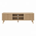 TV-Lowboard Eiche Natur MDF mit Eichenfurnier rechteckig 160 x 40 x 60 cm
