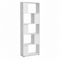 Bücherregal Weiß aus melaminbeschichteter Spanplatte mit 5 offenen Fächern 60 x 30 x 180 cm